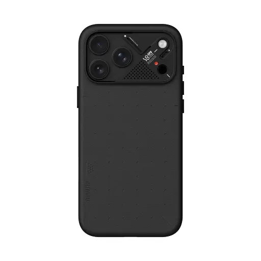 [A18-PU-BK-PRO] AULUMU Particle Vegan Leather Case for iPhone 18 Pro (Black)
