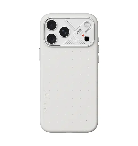[A18-PU-WT-PRO] AULUMU Particle Vegan Leather Case for iPhone 18 Pro (White)