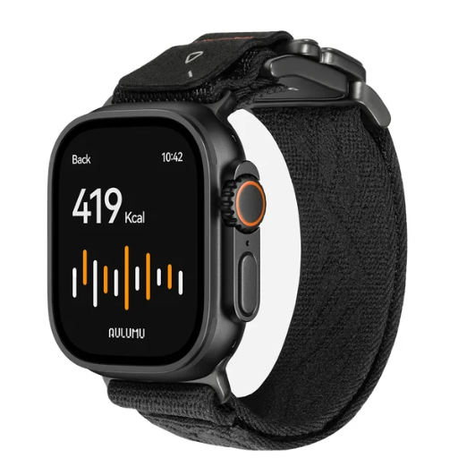 [C03-TI-BK-BK] AULUMU Titanium Mag Buckle Quick-Release Band (Black Buckle - Black)