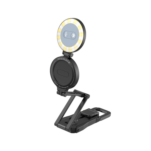 [Axon-Ultra] Promate Axon-Ultra All-in-one Magnetic Smartphone Mount with LED Light (Black)
