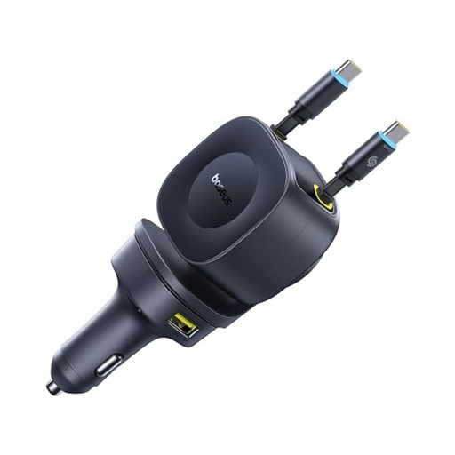 [C0206600] Baseus PrimeTrip VR2 Max 4-in-1 Car Charger with Dual Retractable Cable 100W (Cosmic Black)