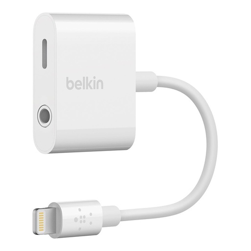 [BL-J212-LGT-ADP] Belkin 3.5 mm Audio + Charge RockStar Adapter for iPhone 7/8 and X
