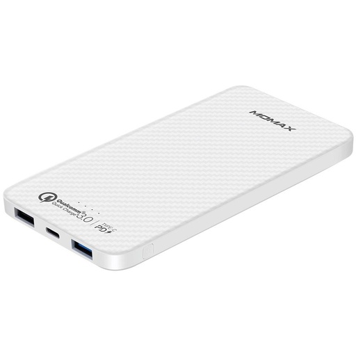 [IP65W] MOMAX iPower Minimal PD Quick Charge External Battery Pack 10000mAh (White)