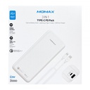 Momax Ready to Go iPower Minimal PD5 External Battery Pack 20,000mAh (White)