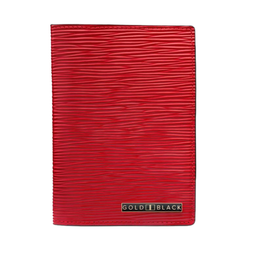 [43452] Gold Black Passport Cover (Unico red)