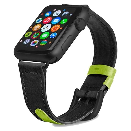 [WB-A13-42-R02] Evutec Sport Band for Apple 42/44mm (Black/Lime)