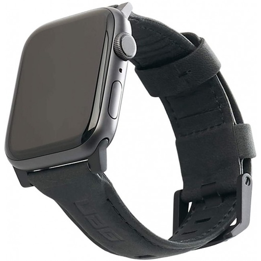 [19148B114040] UAG Leather Watch Strap for Apple 44/42MM (Black)