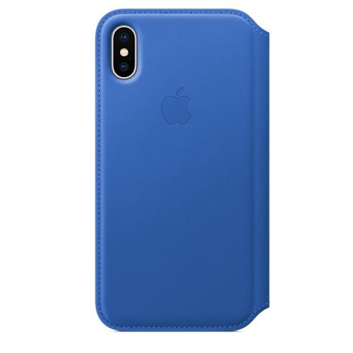 [MRGE2] Apple Leather Folio for iPhone X Electric Blue