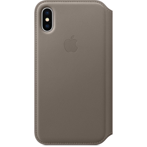 [MQRY2] Apple Leather Folio for iPhone X Taupe