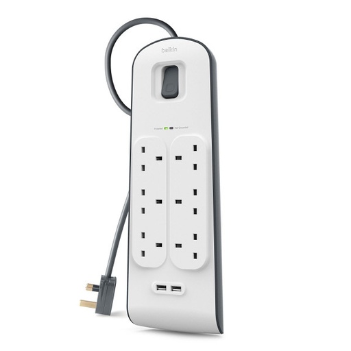 [BSV604AF2M] Belkin 6 Way Surge Protection with 2x2 AMP USB Charging
