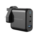 Powerology 3-Port 65W GaN Charger with PD (Black)