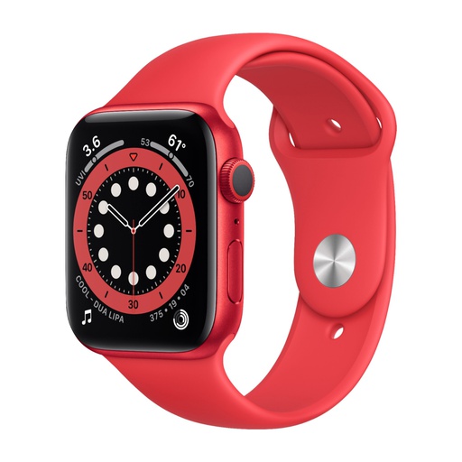 [M06R3] Apple Watch Series 6 GPS and Cellular 40mm Aluminum Case with Sport Band (RED)