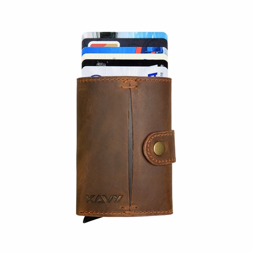 [OTCRDC-105-3] كافي محفظة جلدية لحفظ البطاقات (بني فاتح)
