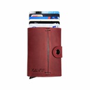 KAVY Credit Card Holder Leather Slim Wallet (Burgundy)