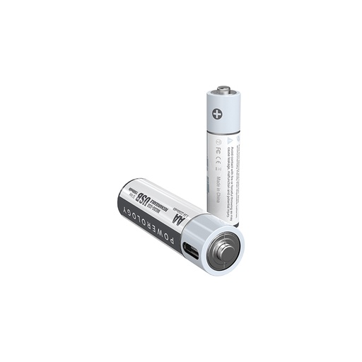 [PRUBAA2] Powerology USB Rechargeable Battery-AA (2pc)