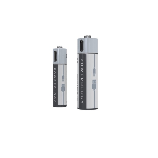 [PRUBAAA2] Powerology USB Rechargeable Battery-AAA (2pc)