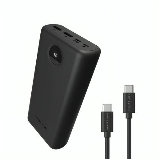 [PPBCHA07-BK] Powerology Quick Charge Power Bank 30000mAh PD 45W with Type-C Cable (Black)