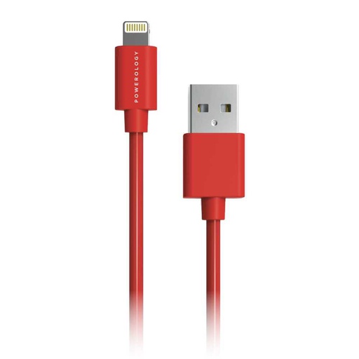 [P12BLRD] Powerology Data and Fast Charge Lightning Cable 1.2M (Red)