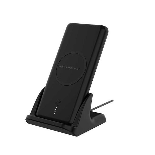 [PWLPB10FCBK] Poweology 2in1 Fast- Wireless Power Bank 10000mAh (Black)