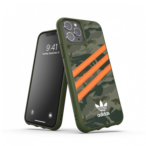 [42251] Adidas 3-Stripes Snap Case Camo for iPhone 12/12 Pro (Green/Orange)