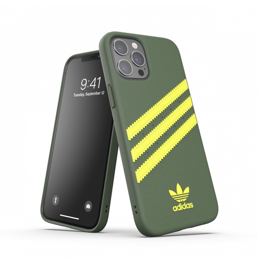 [42254] Adidas 3-Stripes Snap Case for iPhone 12/12 Pro (Green/Yellow)
