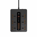 Porodo 6 AC 5 USB & USB-C PD Multiport Socket (Black)