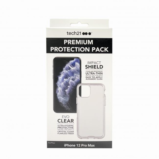[BT21-8312] Tech21 EvoClear and Impact Shield Bundle for iPhone 12 Pro Max
