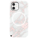 LuMee Halo Case iPhone 12/12 Pro (Rose Metallic White Marble)