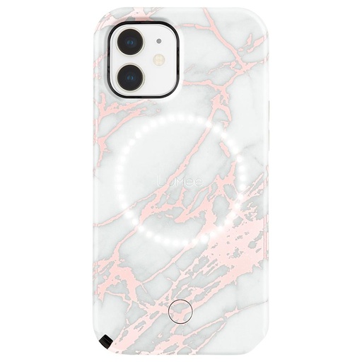 [LM043580] LuMee Halo Case iPhone 12/12 Pro (Rose Metallic White Marble)
