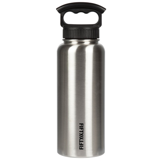 [V34001SS0] Fifty Fifty Vacuum Insulated Bottle 3 Finger Lid 1L (Stainless Steel)