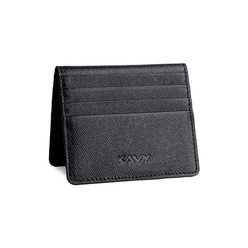 [KAVY-BFOLD-BLK] Kavy Slim Wallet Front Pocket Leather (Black)