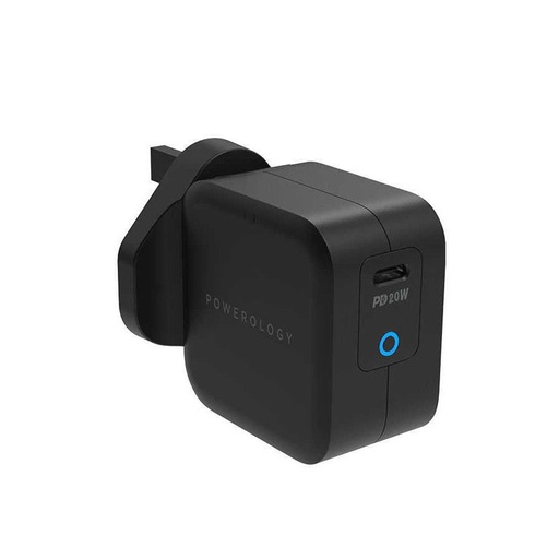 [P20WGNBK] Powerology Ultra-Compact 20W Power Delivery GaN Charger (Black)