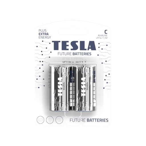 [LR14] TESLA SILVER+ ALKaline Batteries 1,5V C 2Pcs 