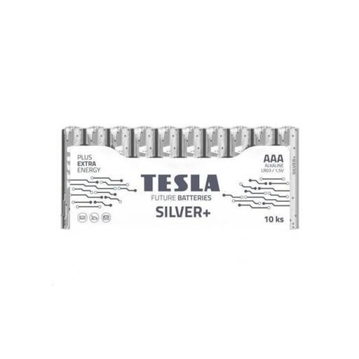 [LR03-10] TESLA SILVER+ ALKaline Batteries 1,5V AAA 10Pcs 