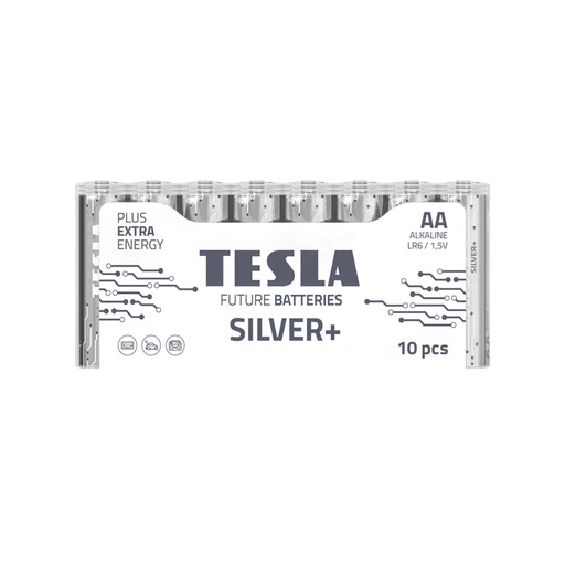 [LR6-10] TESLA SILVER+ ALKaline Batteries 1,5V AA 10Pcs 