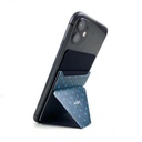 MOFT Phone Stand With Card Holder (Polka Blue Triangles)