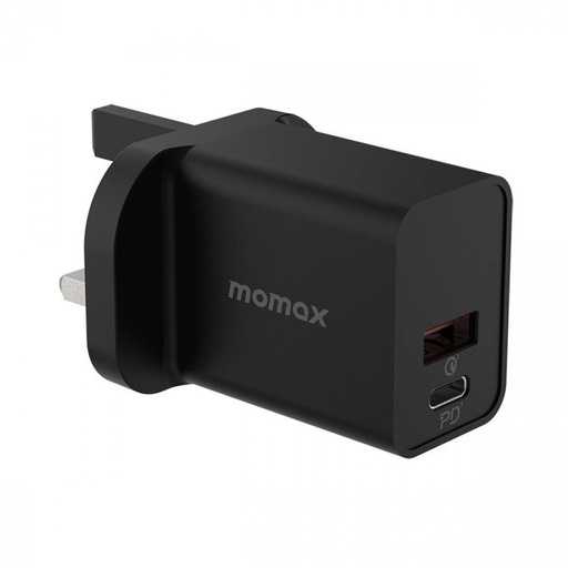 [UM18UKD] Momax One Plug 30W Dual Port Charger (Black)