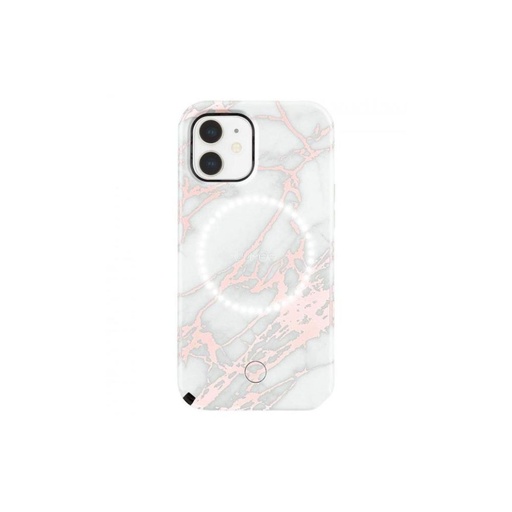 [LM043650] LuMee Halo Case iPhone 12 mini (Rose Metallic White Marble)