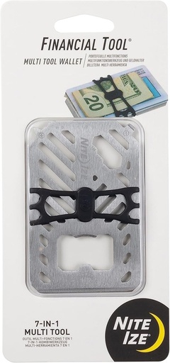 [FMT2-11-R7] NiteIze Financial Tool® Multi Tool Wallet (Stainless)