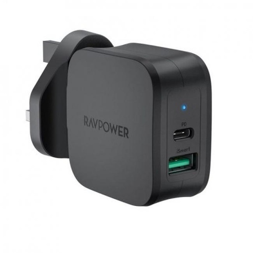 [RP-PC144] RAVPower PD Pioneer 30W 2-Port Wall Charger (Black)