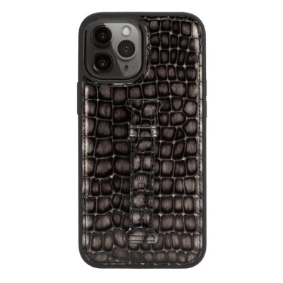 [iPH-12-PM-FH-M-GR] GoldBlack Finger Holder Case iPhone 12 Pro Max Milano (Gray)