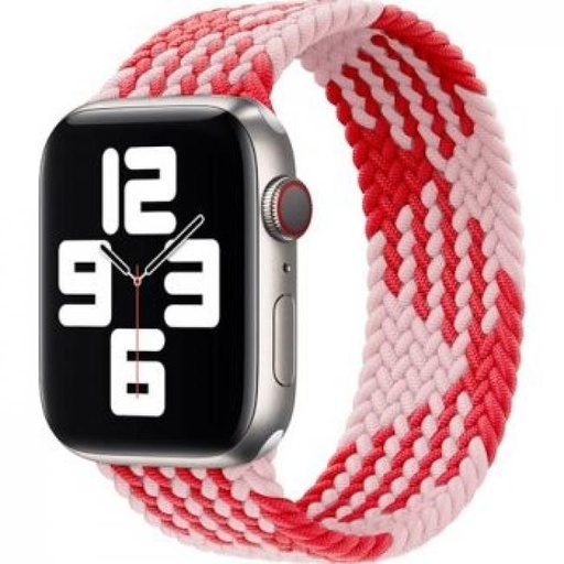[WB42-44M142PR] WIWU Braided Solo Loop Watchband For iWatch 42-44mm / M:142mm (Pink/Red)