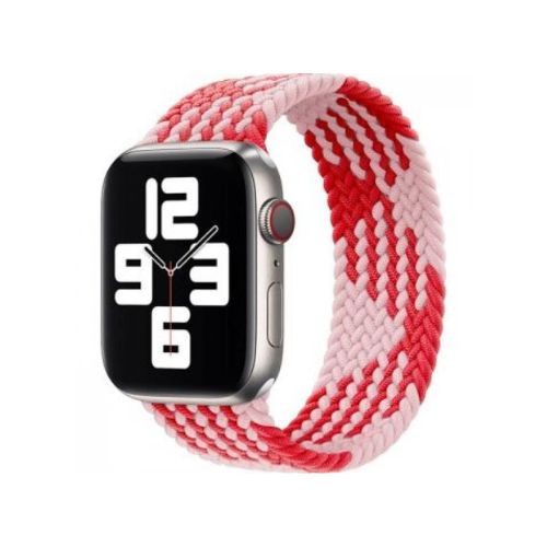 [WB42-44M142PR] WIWU Braided Solo Loop Watchband For iWatch 42-44mm / M:142mm (Pink/Red)