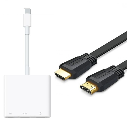 [MUF82FE-70159] Apple USB-C Digital AV Multiport Adapter + HDMI Bundle