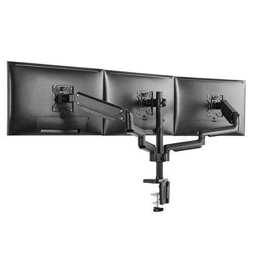 [LDT26-C036UP] Twisted Minds Premium Triple Monitors Aluminum Pole Mounted Gas Spring Monitor Arm With USB Ports