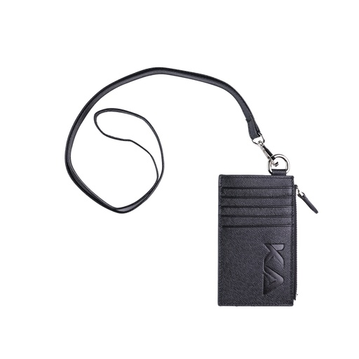 [KAVY-NECK-BLK] Kavy Necklace Leather Wallet (Black)