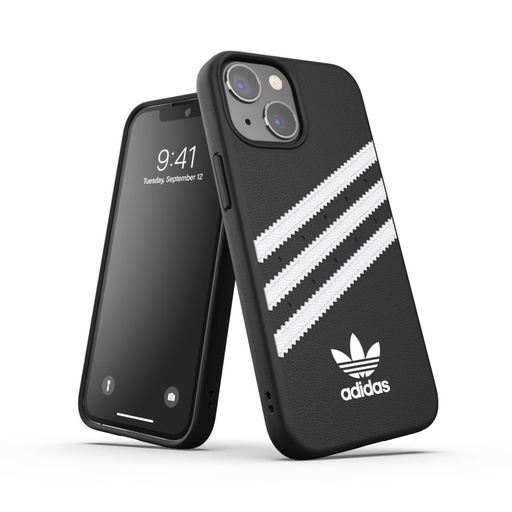 [47093] Adidas 3-Stripes Snap Case Case for iPhone 13 (Black/White)