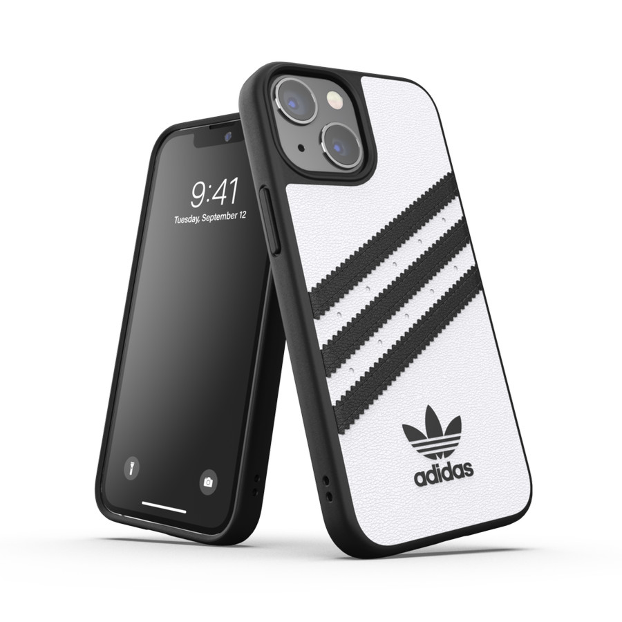 Adidas 3-Stripes Snap Case Case for iPhone 13 (White/Black) | CAVARATY