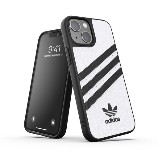 [47094] Adidas 3-Stripes Snap Case Case for iPhone 13 (White/Black)