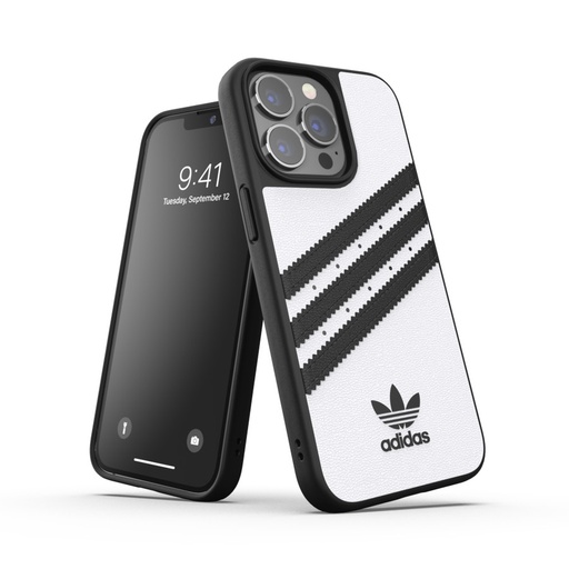 [47115] Adidas 3-Stripes Snap Case Case for iPhone 13 Pro (White/Black)